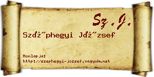 Széphegyi József névjegykártya