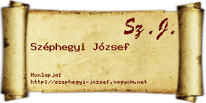 Széphegyi József névjegykártya